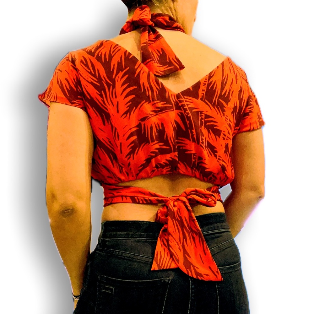 Johanna Ortiz Wrap Bkouse Tonal Palm Print - Picture 8 of 14